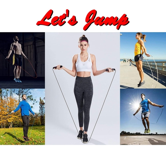 New Jump Rope Ball Bearings Tangle Free Rapid Speed Cable Skipping Rope Set of 2 - Picture 2 of 7